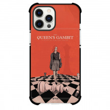 The Queens Gambit Phone Case For iPhone Samsung Galaxy Pixel OnePlus Vivo Xiaomi Asus Sony Motorola Nokia - Beth Harmon Standing On Chess Board Cartoon Art Poster