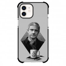 Sherlock Phone Case For iPhone Samsung Galaxy Pixel OnePlus Vivo Xiaomi Asus Sony Motorola Nokia - John Watson Grayscale Portrait Poster
