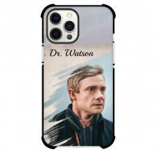 Sherlock Phone Case For iPhone Samsung Galaxy Pixel OnePlus Vivo Xiaomi Asus Sony Motorola Nokia - John Watson Side Portrait On Graphic Art Background