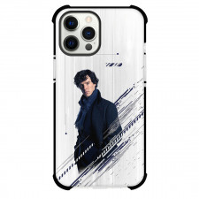 Sherlock Phone Case For iPhone Samsung Galaxy Pixel OnePlus Vivo Xiaomi Asus Sony Motorola Nokia - Sherlock Portrait On White Graphic Art Background