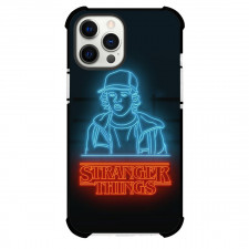 Stranger Things Phone Case For iPhone Samsung Galaxy Pixel OnePlus Vivo Xiaomi Asus Sony Motorola Nokia - Stranger Things Blue Neon Boy Art with Orange Text on Black Background