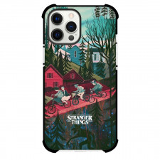 Stranger Things Phone Case For iPhone Samsung Galaxy Pixel OnePlus Vivo Xiaomi Asus Sony Motorola Nokia - Stranger Things Cycling with House and Tree Pattern Background
