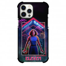 Stranger Things Eleven Phone Case For iPhone Samsung Galaxy Pixel OnePlus Vivo Xiaomi Asus Sony Motorola Nokia - Eleven Shocking Expression with Crackers Background Frame