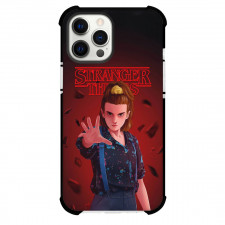 Stranger Things Eleven Phone Case For iPhone Samsung Galaxy Pixel OnePlus Vivo Xiaomi Asus Sony Motorola Nokia - Eleven Showing Power with Hands with Red Background