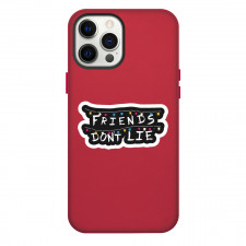 Stranger Things Phone Case For iPhone Samsung Galaxy Pixel OnePlus Vivo Xiaomi Asus Sony Motorola Nokia - Stranger Things Friends Don't Lie Text on Multi Lights Background Icon