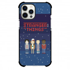 Stranger Things Phone Case For iPhone Samsung Galaxy Pixel OnePlus Vivo Xiaomi Asus Sony Motorola Nokia - Stranger Things Illustration Four Characters with Blue Background