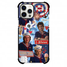 Stranger Things Steve Phone Case For iPhone Samsung Galaxy Pixel OnePlus Vivo Xiaomi Asus Sony Motorola Nokia - Steve Cute Ahoy White Cap with Icecream Background