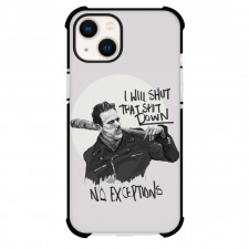 The Walking Dead Phone Case For iPhone Samsung Galaxy Pixel OnePlus Vivo Xiaomi Asus Sony Motorola Nokia - Negan Smith Grayscale Drawing Quote I Will Shut That Shit Down