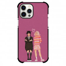 Wednesday Phone Case For iPhone Samsung Galaxy Pixel OnePlus Vivo Xiaomi Asus Sony Motorola Nokia - Wednesday And Enid Sinclair Cartoon Art On PInk Background