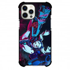 Cyberpunk Edgerunners Rebecca Case For iPhone Samsung Galaxy Pixel OnePlus Vivo Xiaomi Asus Sony Motorola Nokia - Rebecca Flying with her Two Guns Explosion Background