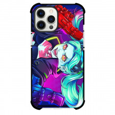 Cyberpunk Edgerunners Rebecca Case For iPhone Samsung Galaxy Pixel OnePlus Vivo Xiaomi Asus Sony Motorola Nokia - Rebecca Holding Two Guns Neon Lights Background