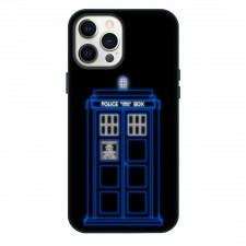 Doctor Who Phone Case For iPhone Samsung Galaxy Pixel OnePlus Vivo Xiaomi Asus Sony Motorola Nokia - Telephone Booth Neon Art In Black Background