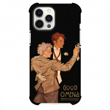 Good Omens Phone Case For iPhone Samsung Galaxy Pixel OnePlus Vivo Xiaomi Asus Sony Motorola Nokia - Crowley Aziraphale Portrait Black Background