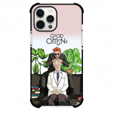 Good Omens Phone Case For iPhone Samsung Galaxy Pixel OnePlus Vivo Xiaomi Asus Sony Motorola Nokia - Crowley Aziraphale Sitting Illustration