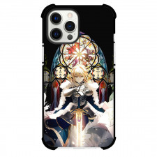 Fate Stay Night Saber Alter Phone Case For iPhone Samsung Galaxy Pixel OnePlus Vivo Xiaomi Asus Sony Motorola Nokia - Saber Alter Support with Sword and Watch Pattern Background