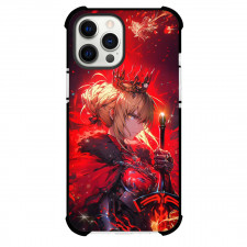 Fate Stay Night Saber Alter Phone Case For iPhone Samsung Galaxy Pixel OnePlus Vivo Xiaomi Asus Sony Motorola Nokia - Saber Alter Wear Tiara and Hold Red Sword with Red Pattern Background