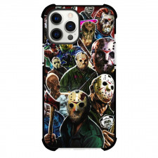 Friday The 13th Phone Case For iPhone And Samsung Galaxy Devices - Jason Collage Red Background