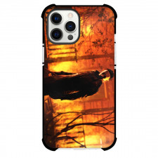 Halloween Michael Myers Phone Case For iPhone And Samsung Galaxy Devices - Illustration Burning House Background