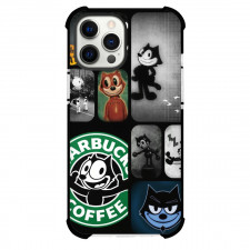 Felix the Cat Phone Case For iPhone Samsung Galaxy Pixel OnePlus Vivo Xiaomi Asus Sony Motorola Nokia - Felix The Cat Faces Black and White Starbucks Logo Collage