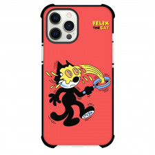 Felix the Cat Phone Case For iPhone Samsung Galaxy Pixel OnePlus Vivo Xiaomi Asus Sony Motorola Nokia - Felix The Cat Holding Pan Spilling Oil Red Background