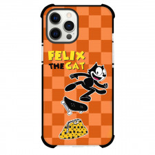 Felix the Cat Phone Case For iPhone Samsung Galaxy Pixel OnePlus Vivo Xiaomi Asus Sony Motorola Nokia - Felix The Cat Skateboarding Orange Checkered Background