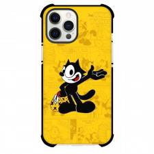 Felix the Cat Phone Case For iPhone Samsung Galaxy Pixel OnePlus Vivo Xiaomi Asus Sony Motorola Nokia - Felix The Cat Standing Pose Yellow Cartoon Background