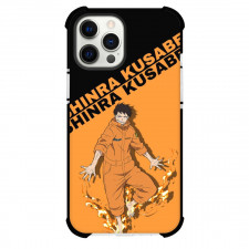 Fire Force Shinra Kusakabe For iPhone Samsung Galaxy Pixel OnePlus Vivo Xiaomi Asus Sony Motorola Nokia - Shinra Kusakabe Portrait Orange Black Background