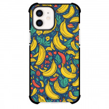 Food Pattern Phone Case For iPhone Samsung Galaxy Pixel OnePlus Vivo Xiaomi Asus Sony Motorola Nokia - Banana And Apple Pattern On Blue Background
