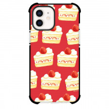 Food Pattern Phone Case For iPhone Samsung Galaxy Pixel OnePlus Vivo Xiaomi Asus Sony Motorola Nokia - Sliced Cake Pattern Art On Red Background