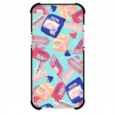 Food Pattern Phone Case For iPhone Samsung Galaxy Pixel OnePlus Vivo Xiaomi Asus Sony Motorola Nokia - Candy Pattern Art On Cyan Background