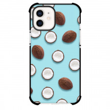 Food Pattern Phone Case For iPhone Samsung Galaxy Pixel OnePlus Vivo Xiaomi Asus Sony Motorola Nokia - Sliced Coconut Pattern Art On Skyblue Background