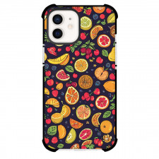 Food Pattern Phone Case For iPhone Samsung Galaxy Pixel OnePlus Vivo Xiaomi Asus Sony Motorola Nokia - Colorful Fruits Pattern Art On Black Background
