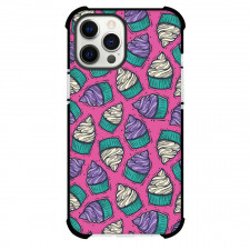 Food Pattern Phone Case For iPhone Samsung Galaxy Pixel OnePlus Vivo Xiaomi Asus Sony Motorola Nokia - Cupcake Illustration Pattern Art On Pink Background