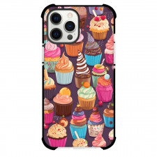 Food Cupcake Phone Case For iPhone Samsung Galaxy Pixel OnePlus Vivo Xiaomi Asus Sony Motorola Nokia - Cupcake Pattern On Deep Violet Background