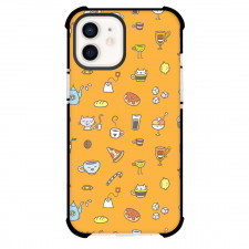 Food Pattern Phone Case For iPhone Samsung Galaxy Pixel OnePlus Vivo Xiaomi Asus Sony Motorola Nokia - Food Drink Cute Pattern Art On Yellow Background