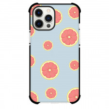 Food Pattern Phone Case For iPhone Samsung Galaxy Pixel OnePlus Vivo Xiaomi Asus Sony Motorola Nokia - Grapefruit Sliced Pattern Art On Gray Background