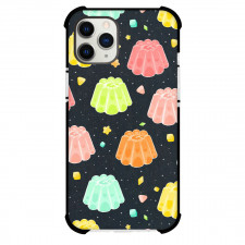 Food Pattern Phone Case For iPhone Samsung Galaxy Pixel OnePlus Vivo Xiaomi Asus Sony Motorola Nokia - ColorFul Jelly Pattern Art On Black Background