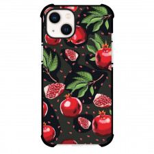 Food Pattern Phone Case For iPhone Samsung Galaxy Pixel OnePlus Vivo Xiaomi Asus Sony Motorola Nokia - Pomegranate Pattern Art On Black Background