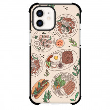 Food Pattern Phone Case For iPhone Samsung Galaxy Pixel OnePlus Vivo Xiaomi Asus Sony Motorola Nokia - Popular Vietnamese Food Art On Beige Background
