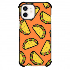 Food Pattern Phone Case For iPhone Samsung Galaxy Pixel OnePlus Vivo Xiaomi Asus Sony Motorola Nokia - Tacos Illustration Pattern Art On Orange Background