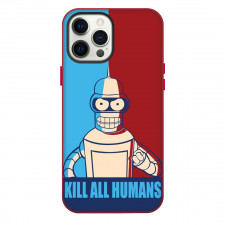 Futurama Bender Phone Case For iPhone Samsung Galaxy Pixel OnePlus Vivo Xiaomi Asus Sony Motorola Nokia - Bender Kill All Human Quote Portrait
