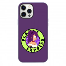 Futurama Leela Phone Case For iPhone Samsung Galaxy Pixel OnePlus Vivo Xiaomi Asus Sony Motorola Nokia - Leela Avatar Side Portrait Logo In Violet Background