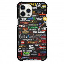 Gamer Case For iPhone Samsung Galaxy Pixel OnePlus Vivo Xiaomi Asus Sony Motorola Nokia - Games Logo Collage Black Background