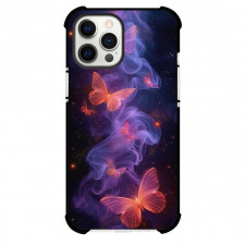 Girlish Phone Case For iPhone Samsung Galaxy Pixel OnePlus Vivo Xiaomi Asus Sony Motorola Nokia - Orange Butterflies with Purple Smoke