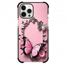 Girlish Phone Case For iPhone Samsung Galaxy Pixel OnePlus Vivo Xiaomi Asus Sony Motorola Nokia - Pink and Black Butterfly