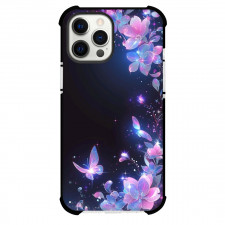 Girlish Phone Case For iPhone Samsung Galaxy Pixel OnePlus Vivo Xiaomi Asus Sony Motorola Nokia - Pink and Purple Flower with Butterfly