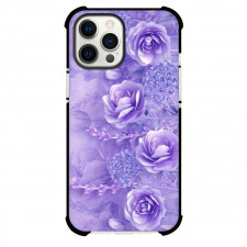 Girlish Phone Case For iPhone Samsung Galaxy Pixel OnePlus Vivo Xiaomi Asus Sony Motorola Nokia - Purple Flowers with Beads