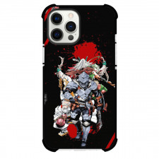 Goblin Slayer Phone Case For iPhone Samsung Galaxy Pixel OnePlus Vivo Xiaomi Asus Sony Motorola Nokia - Goblin Slayer Characters Doing Multi Activities with Red and Balck Background