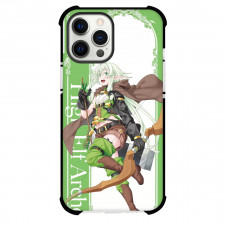 Goblin Slayer High Elf Archer Phone Case For iPhone Samsung Galaxy Pixel OnePlus Vivo Xiaomi Asus Sony Motorola Nokia - High Elf Archer Hold Teer Kaman with Green Border Background