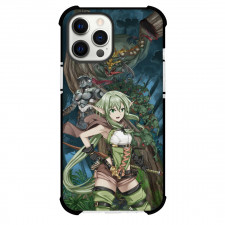Goblin Slayer High Elf Archer Phone Case For iPhone Samsung Galaxy Pixel OnePlus Vivo Xiaomi Asus Sony Motorola Nokia - High Elf Archer Ready to Fight with Sword and Dragons Background